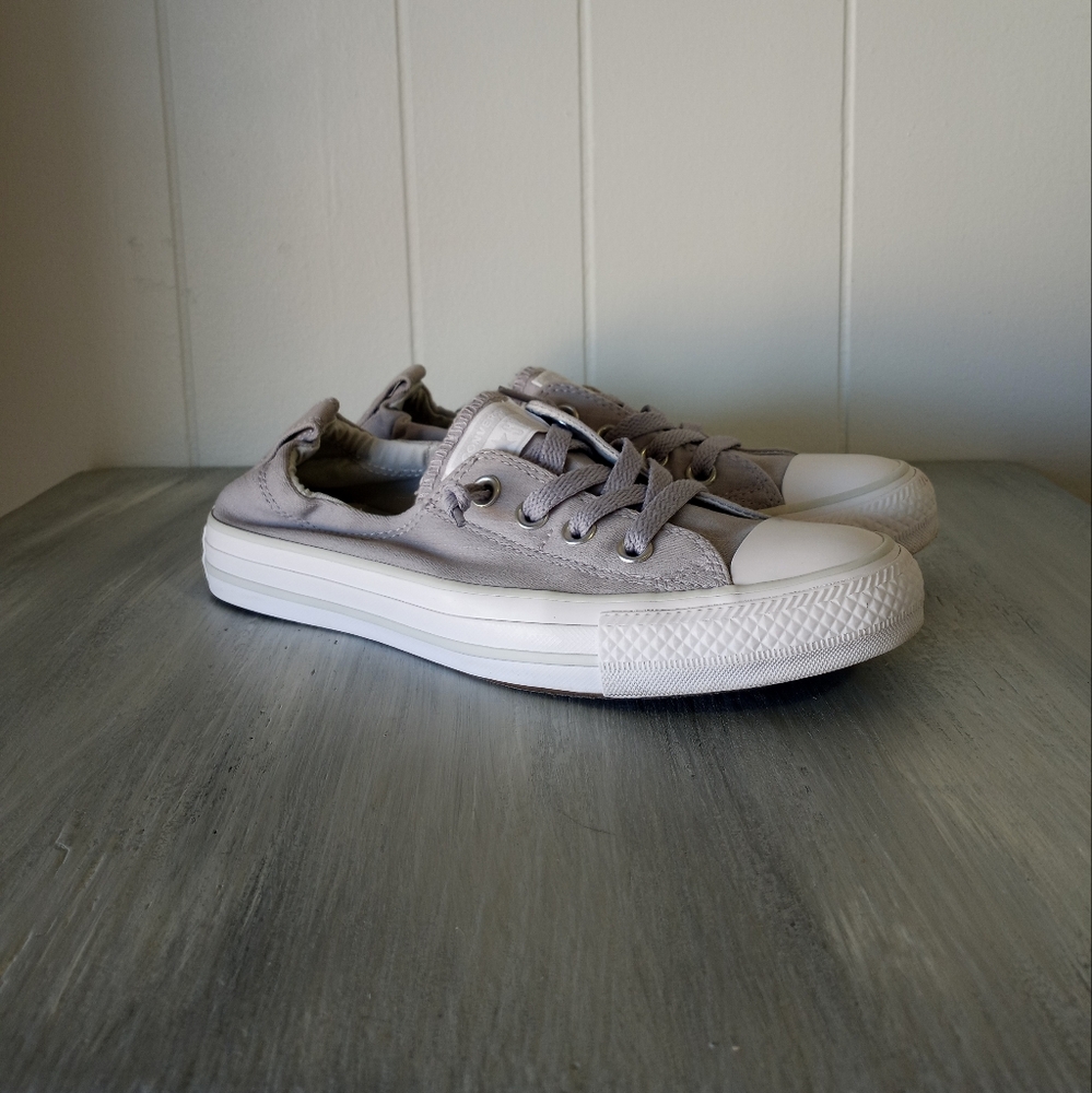 Converse Shoreline Light Gray Slip On Sneakers Women's Size 8